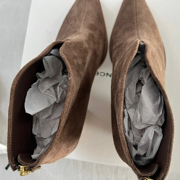 Vince- Havana Notch Suede Ankle Booties- Walnut- 9 - Picture 10 of 12